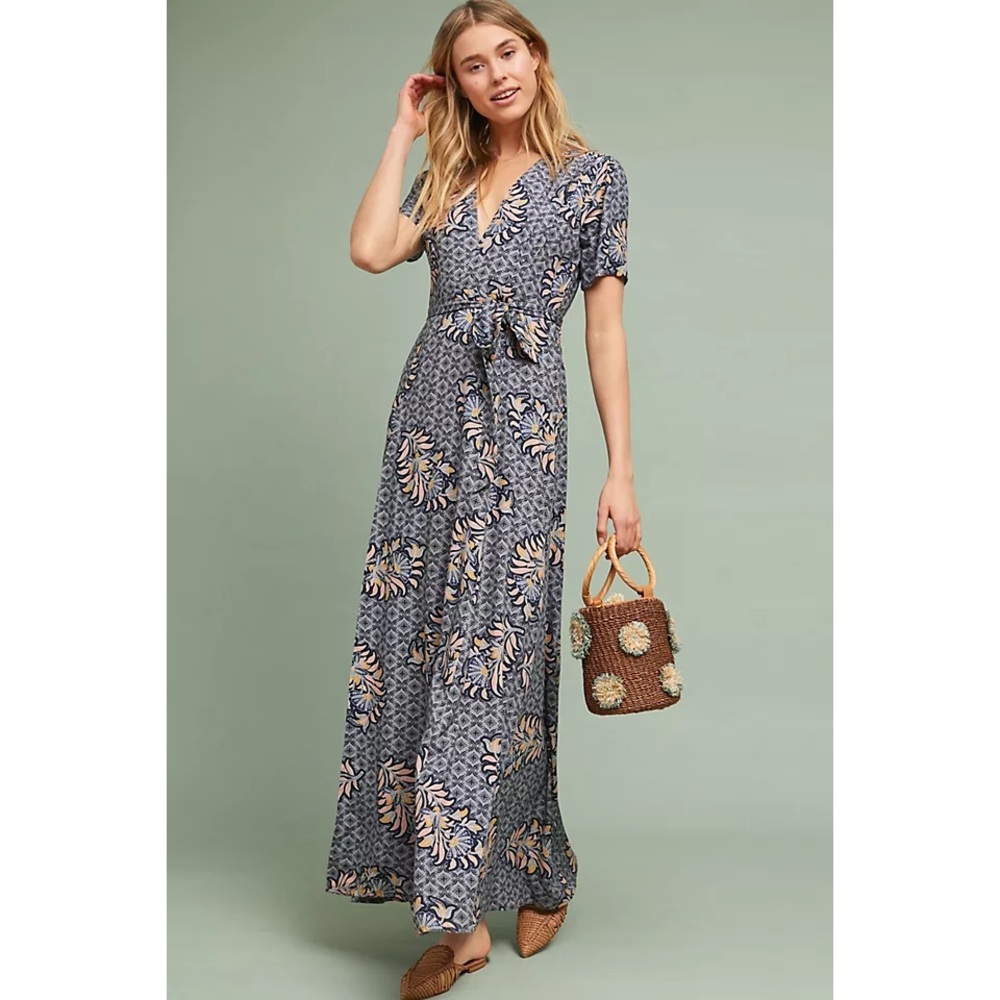 Anthropologie The Odells Zinaida Wrap Maxi Dress
